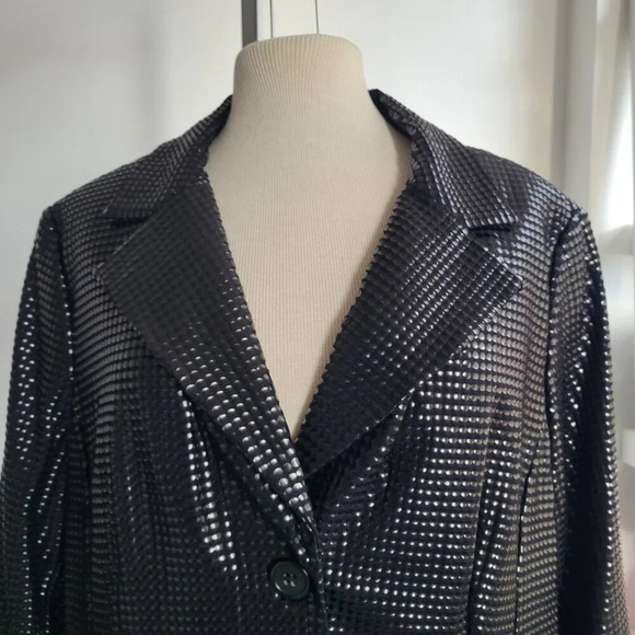 NWT - Alberto Makali Black Beaded Deluxe Jacket (Size 14) - Picture 3 of 14